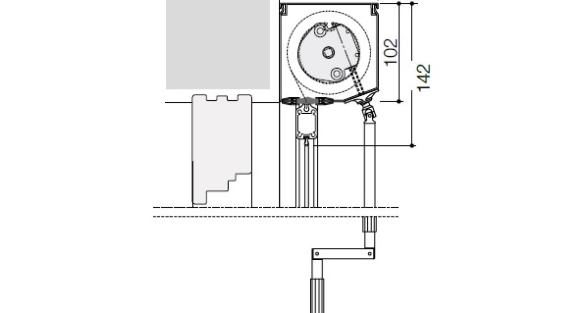Elementverdunklung Kurbelantrieb