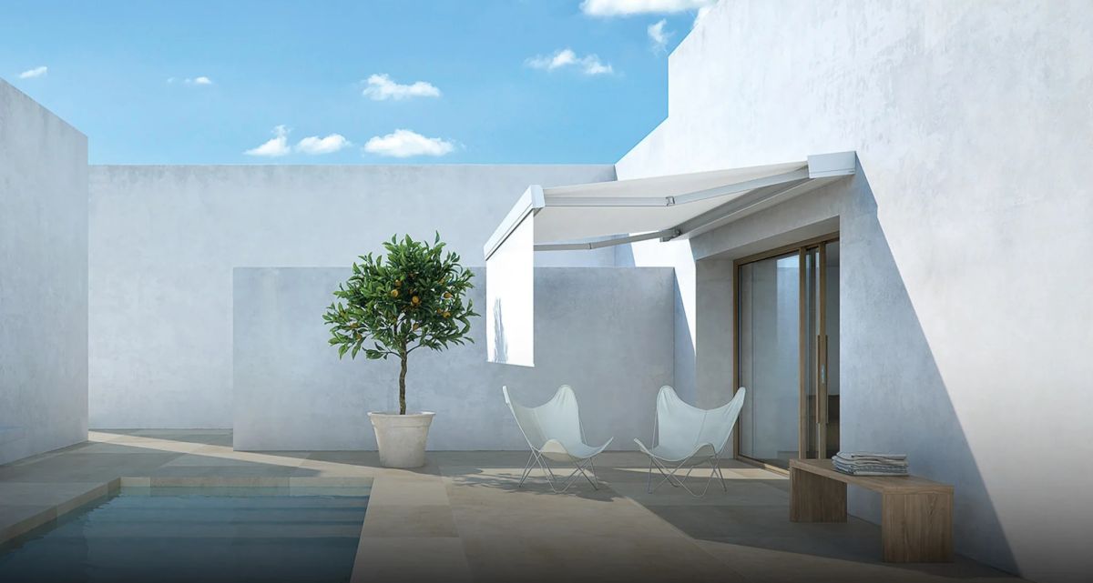 Frimey Kassettenmarkise Volant-Rollo