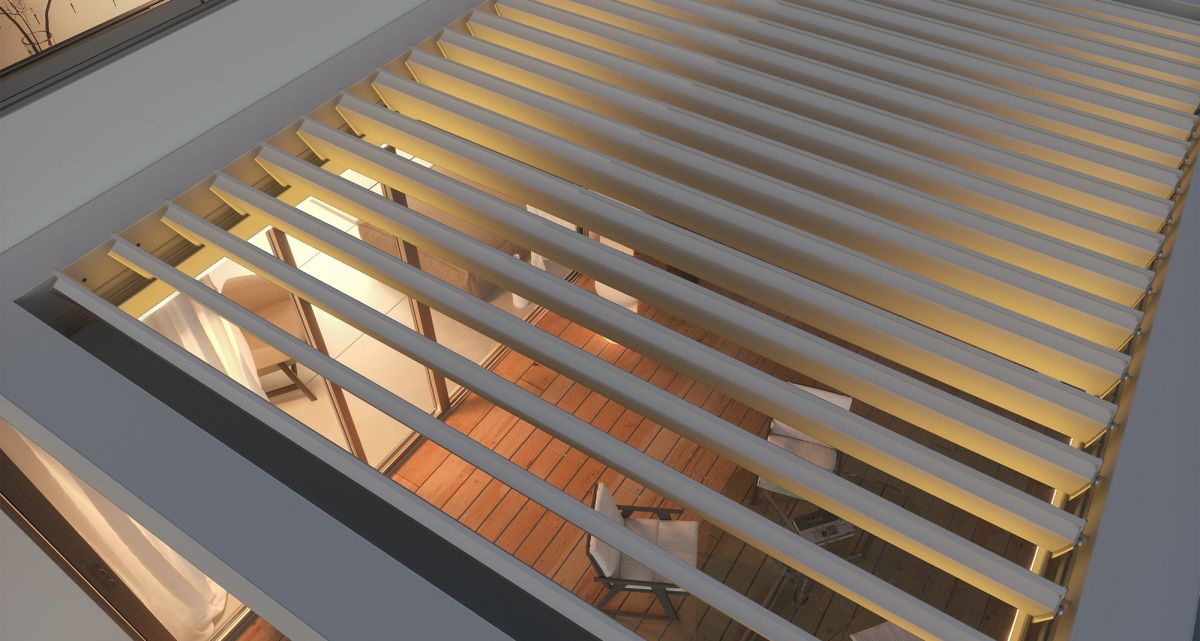 Frimey Lamellendach Öffnung