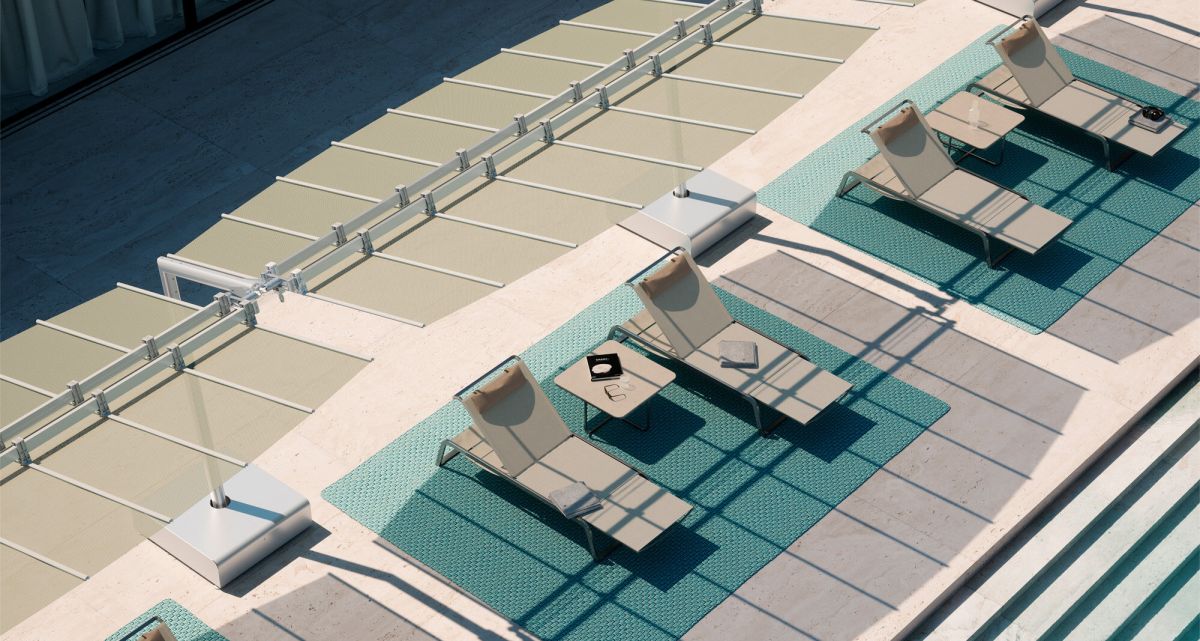 Frimey Segelmarkise modular Reihenanlage