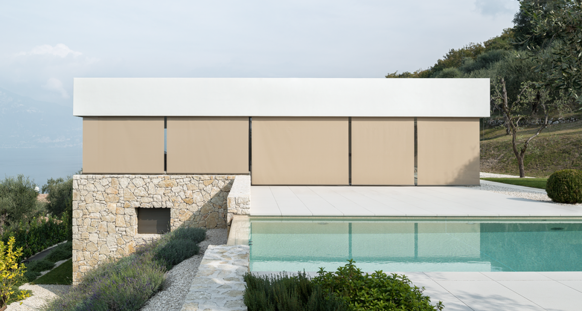 Frimey Senkrechtmarkise Seilführung