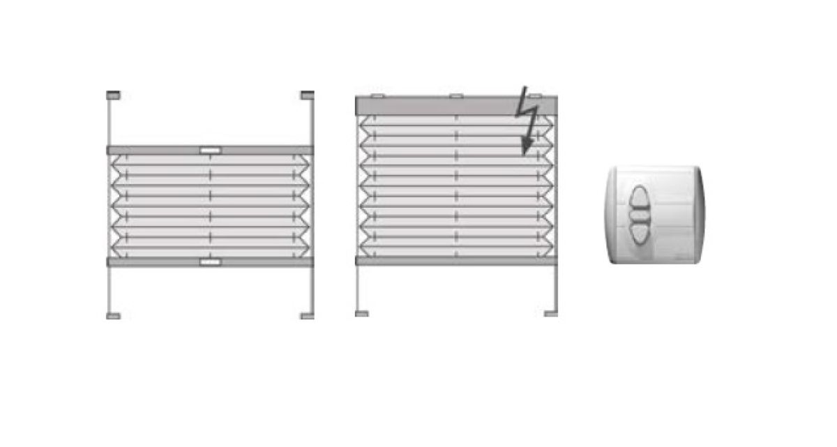 Plissee Motor und Griff