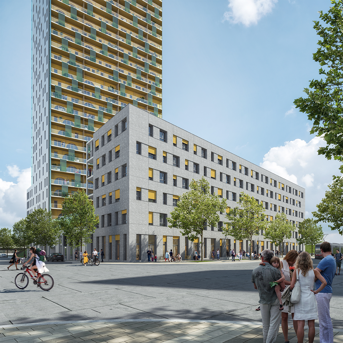 Frimey Senkrechtmarkise Wohngebäude