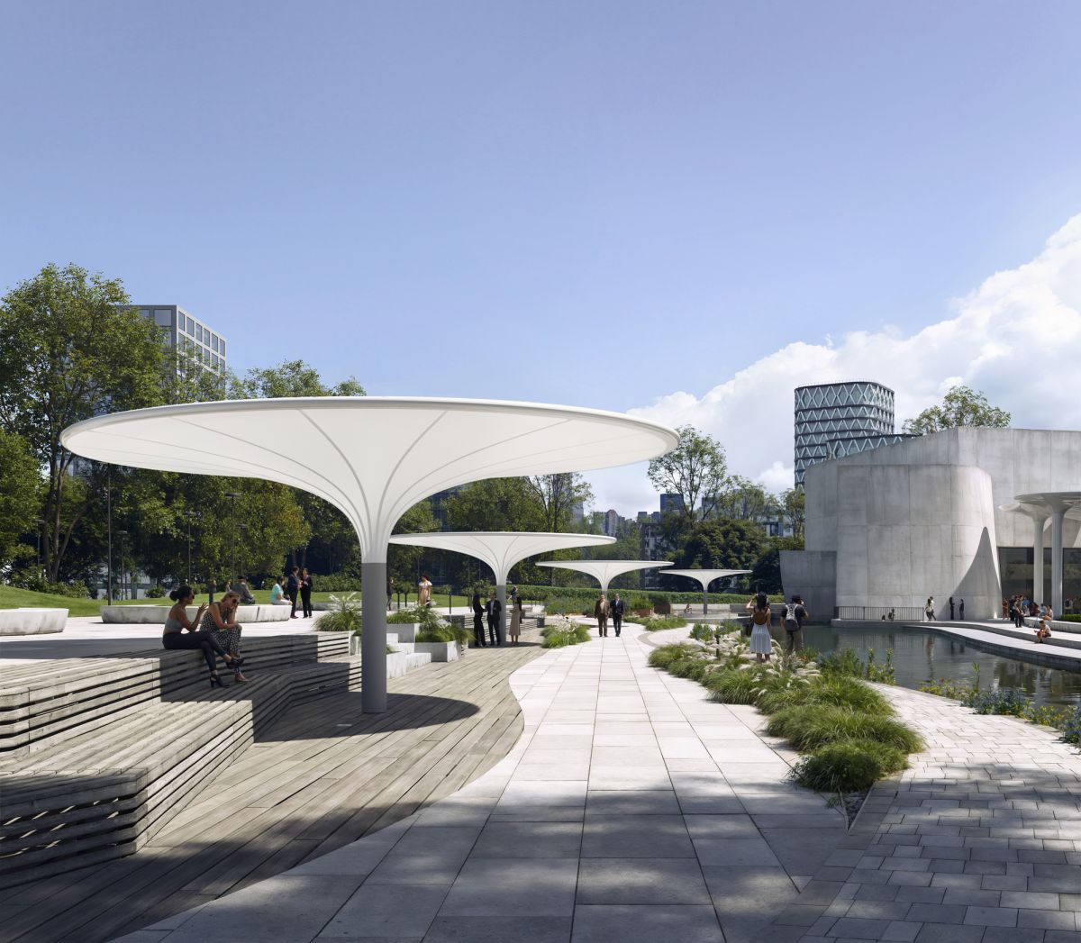 Frimey Öffentlicher Platz Tulpenschirm