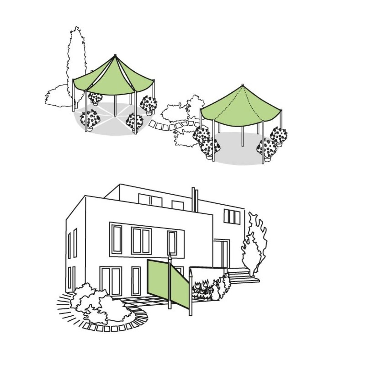 Starre Sonnensegelvarianten